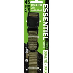 Collier polyester kaki réglable 45cm