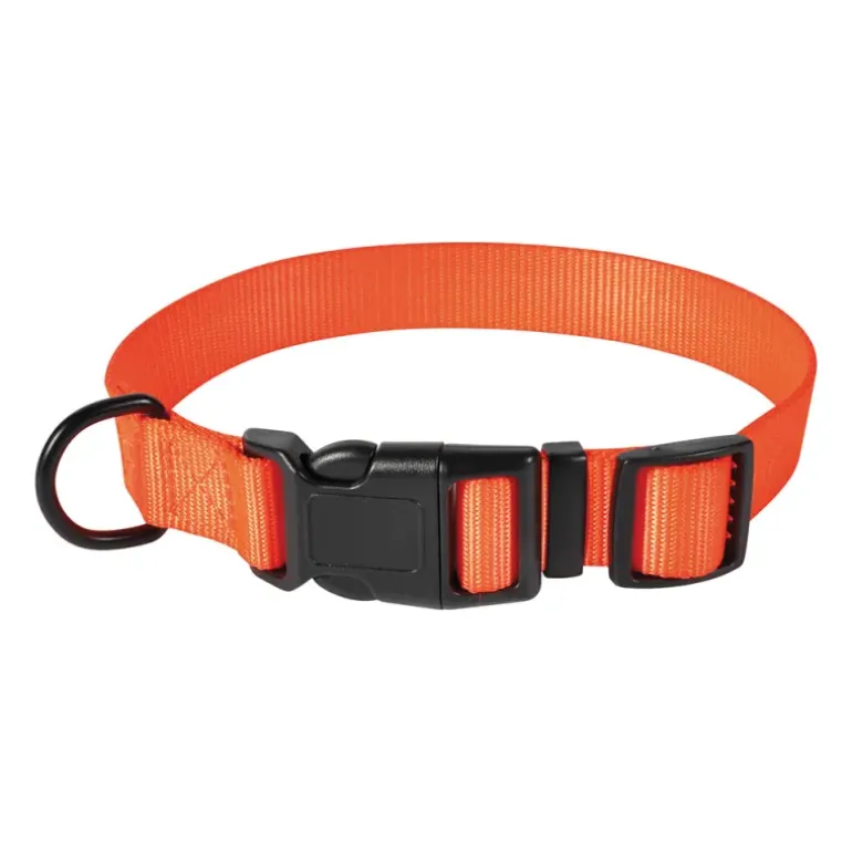 Collier polyester orange réglable 45 cm