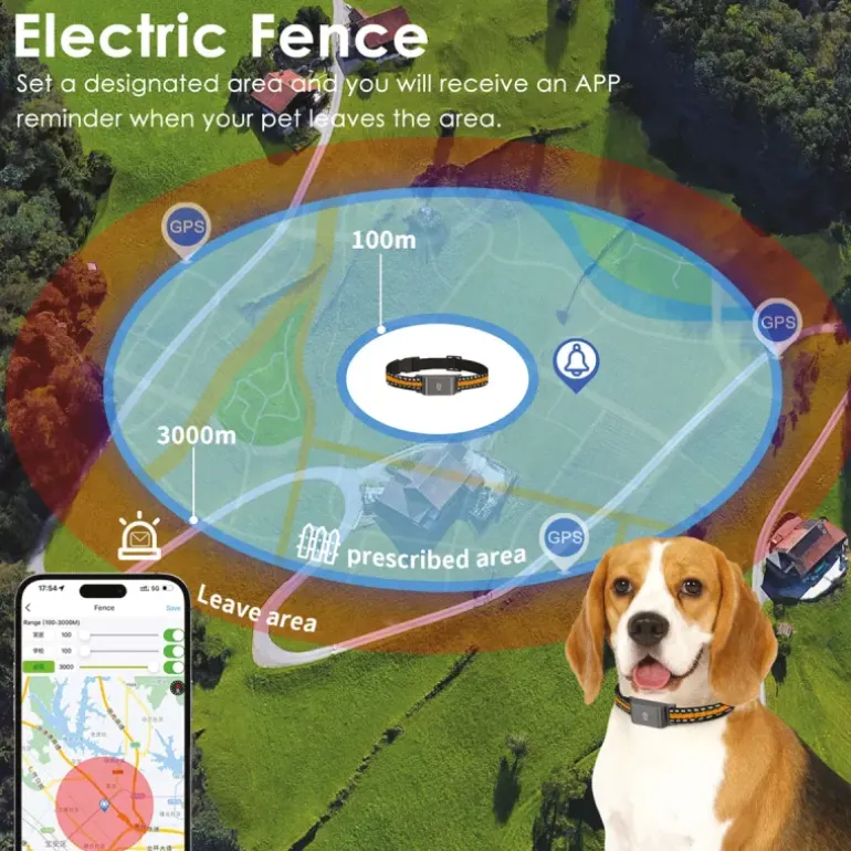 Collier traceur GPS 4G pour animaux - IP65 - Application gratuite