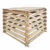 Composteur bois avec couvercle 80 x 80 cm, 510 L