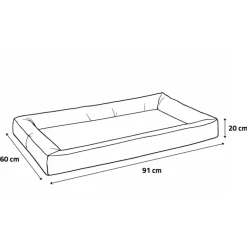 Coussin Matelas Imperméable Bleu 91x60x20cm Antidérapant