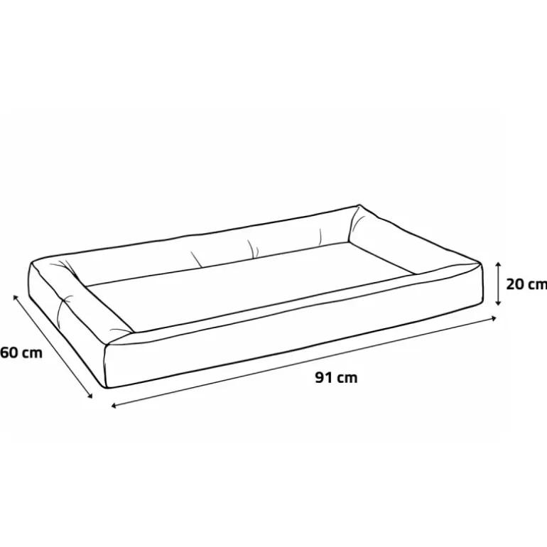 Coussin Matelas Imperméable Bleu 91x60x20cm Antidérapant