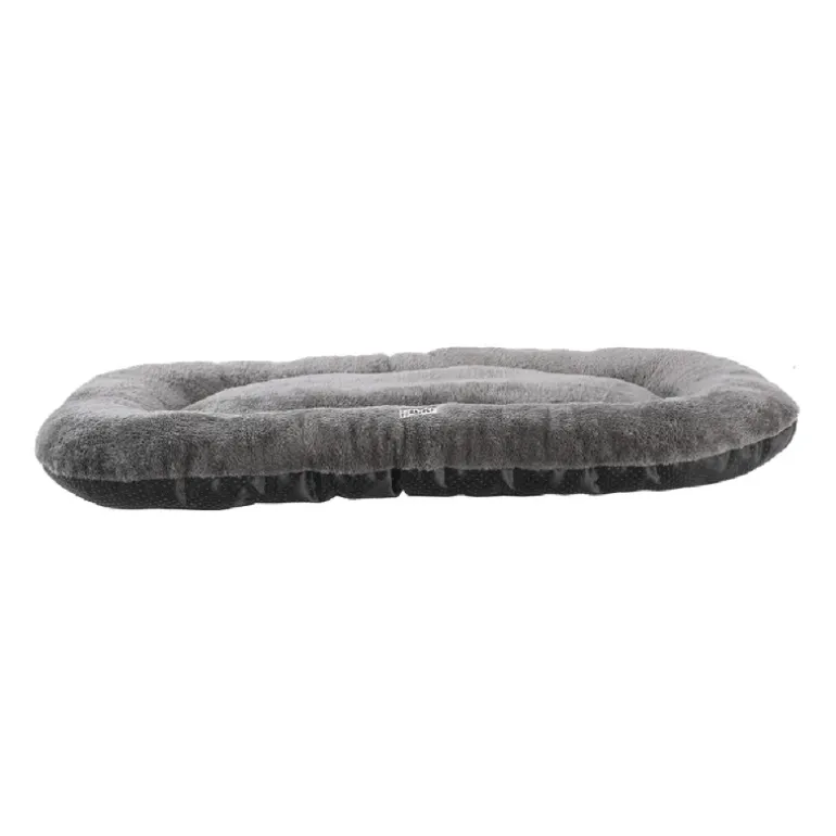 Coussin ovale gris antidérapant pour chien 80x60x6cm - Confort et stabilité