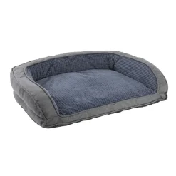 Coussin soft antidérapant pour chien - 90x63x19cm Bleu