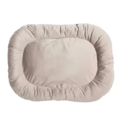 Coussin velvet antidérapant taupe 90x65 cm pour chien