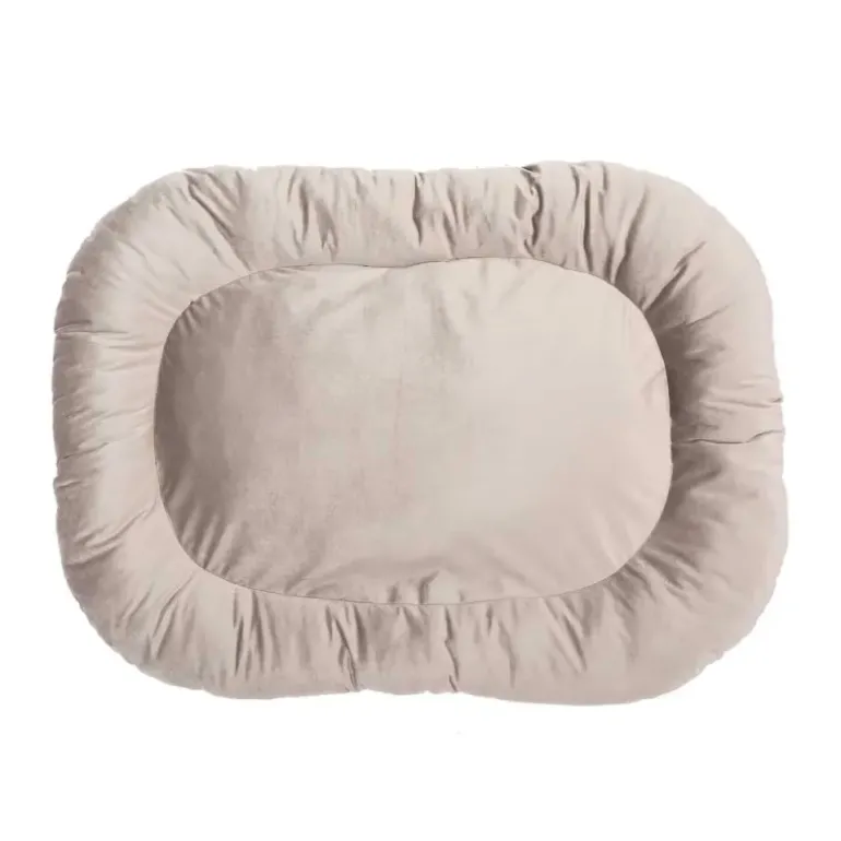 Coussin velvet antidérapant taupe 90x65 cm pour chien