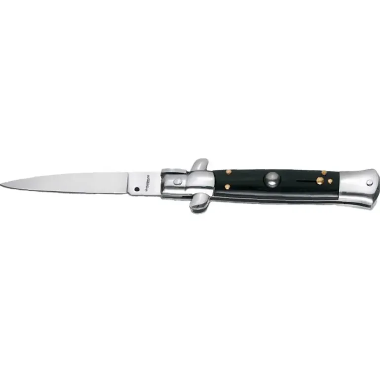Couteau automatique Sicilian - Manche Pakkawood Noir - Lame 8,2 cm en acier 440A