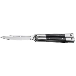 Couteau Balisong Wood - Lame 10,3 cm en Acier 440A - Manche Pakka Noir - BOKER MAGNUM