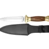 Couteau Boot 9" lame inox 11cm manche bois étui cuir L23cm