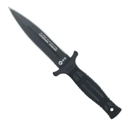 Couteau de botte K25 manche caoutchouc lame acier inox 12,5cm