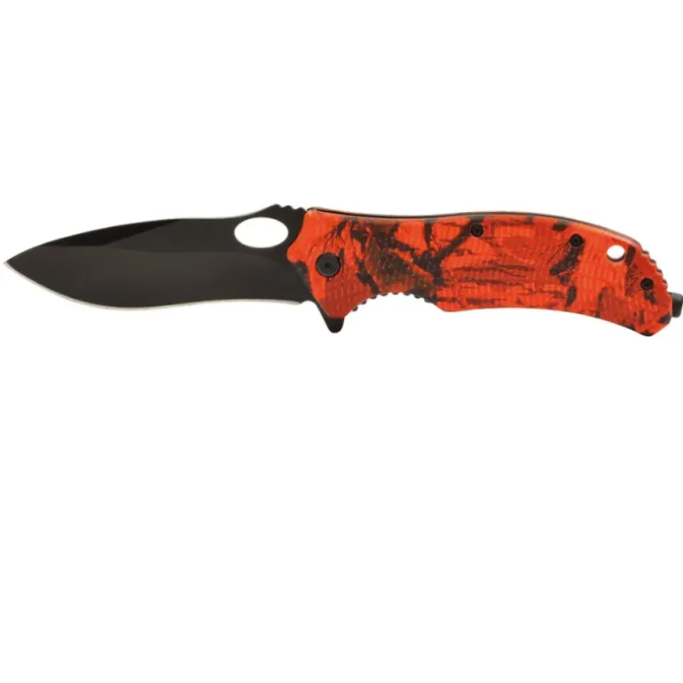 Couteau de chasse pliant lame acier inox 9cm Kamo blaze orange