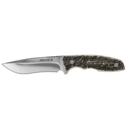 Couteau droit lame 10cm acier inox 420A manche imitation corne