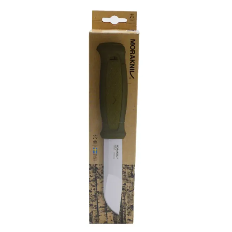 Couteau Kansbol lame acier Sandvik 10,9cm manche caoutchouc vert