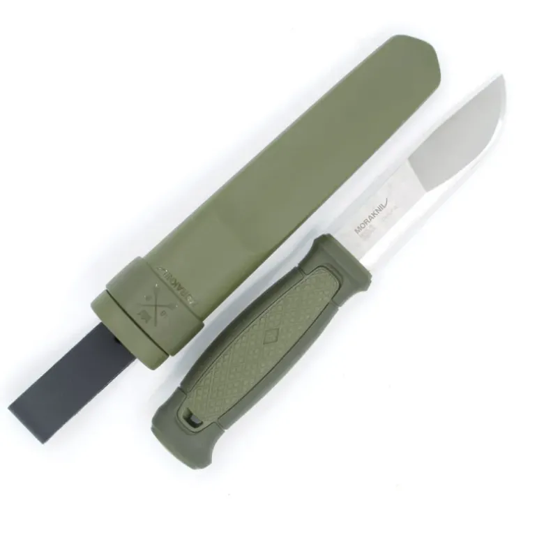 Couteau Kansbol lame acier Sandvik 10,9cm manche caoutchouc vert