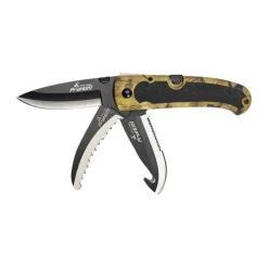 Couteau PROHUNT Keos 3 lames forest 21cm manche caoutchouc antidérapant