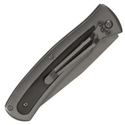 Couteau Titane lame acier 420 noire manche acier inox 11,5cm