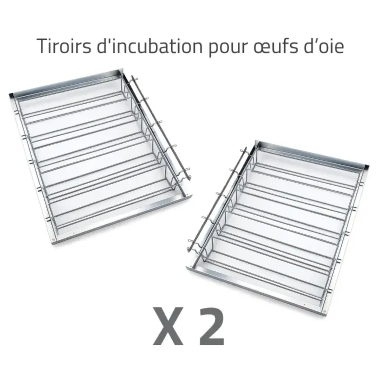 Couveuse + 1 Tiroir caille à poule + 2 Tiroirs oeufs oie - paon -dinde + 1 Panier d'éclosion + 1 Kit humidification