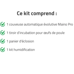 Couveuse + 1 Tiroir de caille à poule + 1 Panier d'éclosion + 1 Kit humidification