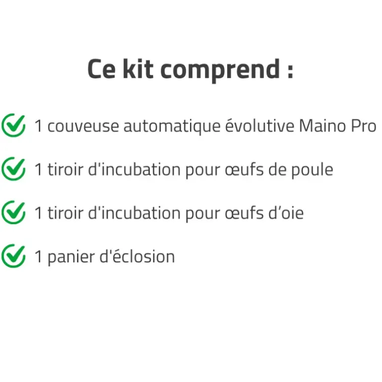 Couveuse + 1 Tiroir de caille à poule + 1 Tiroir oeufs oie - paon -dinde + 1 Panier d'éclosion