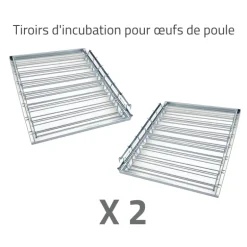 Couveuse + 2 Tiroirs de caille à poule + 1 Tiroir oeufs oie - paon -dinde + 1 Panier d'éclosion