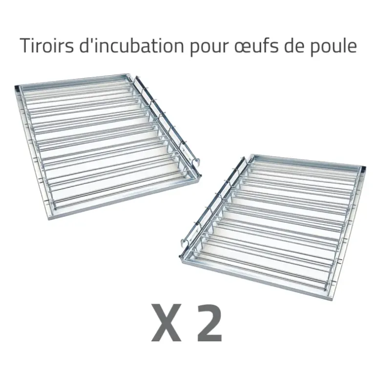 Couveuse + 2 Tiroirs de caille à poule + 1 Tiroir oeufs oie - paon -dinde + 1 Panier d'éclosion