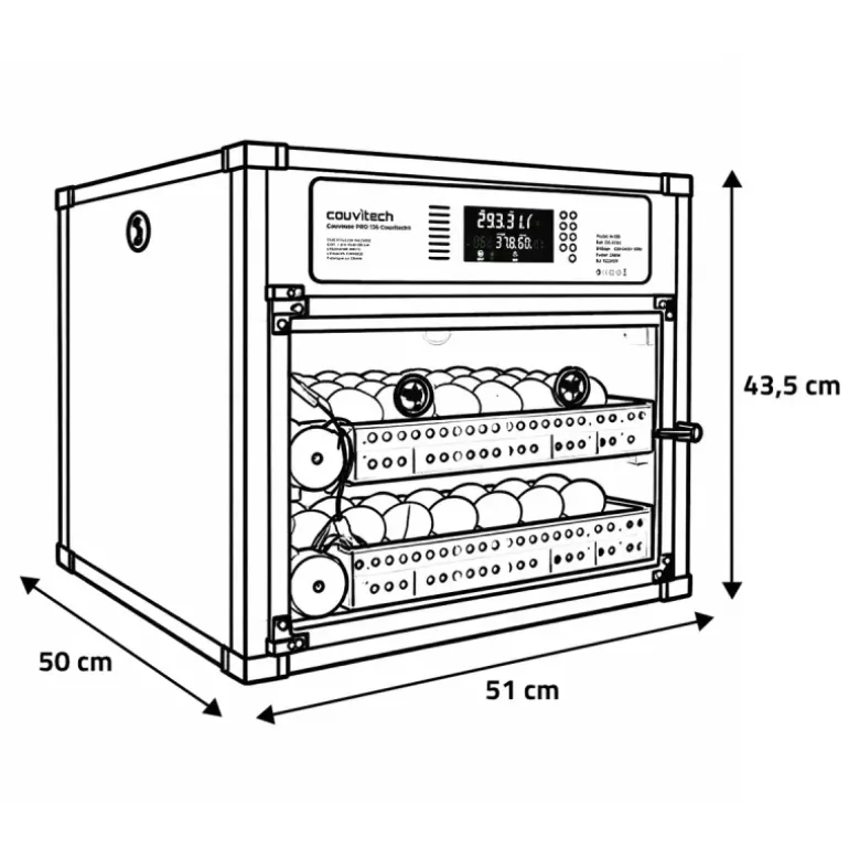 Couveuse Automatique PRO Couvitech® 136 Œufs - Incubation Haute Performance