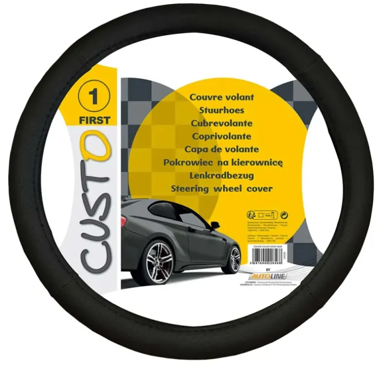 Couvre volant noir universel - Protection textile auto
