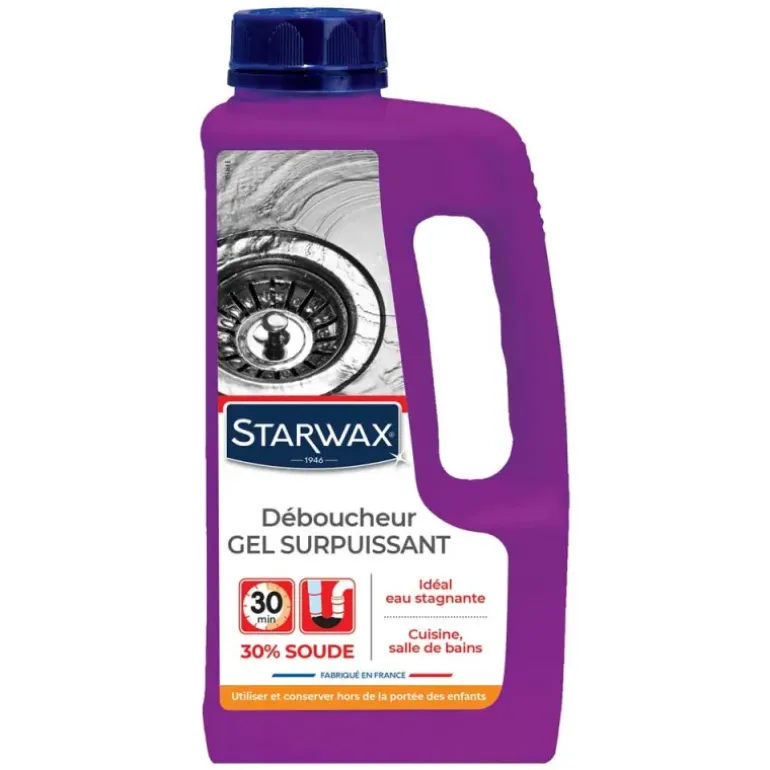 Déboucheur gel surpuissant soude caustique 30% 1L Starwax