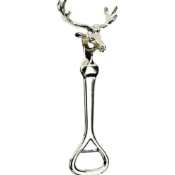Décapsuleur cerf en métal zinc argenté 13cm 180g