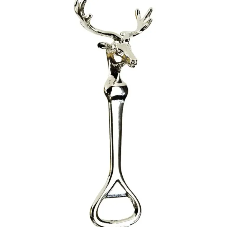 Décapsuleur cerf en métal zinc argenté 13cm 180g