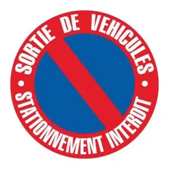 Disque de stationnement interdit Ø 25 cm - Signalisation sortie de véhicules
