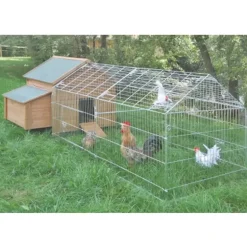 Enclos extérieur zingué avec bâche petits animaux