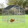 Enclos pour volailles 2x2x2m - 4m² en tube galvanisé et toile PE imperméable
