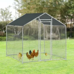 Enclos pour volailles 2x2x2m - 4m² en tube galvanisé et toile PE imperméable