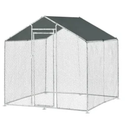 Enclos pour volailles 2x2x2m - 4m² en tube galvanisé et toile PE imperméable
