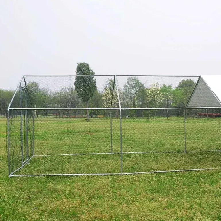 Enclos pour volailles 6x3x2m - 18m² en tube galvanisé et toile PE imperméable