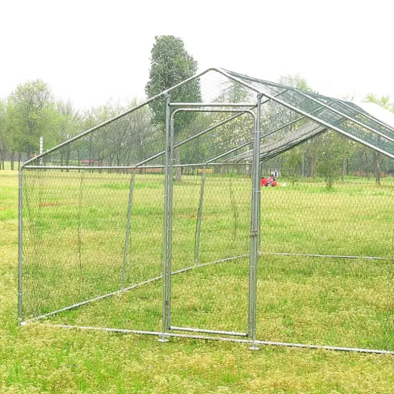 Enclos pour volailles 6x3x2m - 18m² en tube galvanisé et toile PE imperméable