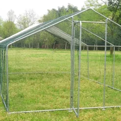 Enclos pour volailles 6x3x2m - 18m² en tube galvanisé et toile PE imperméable