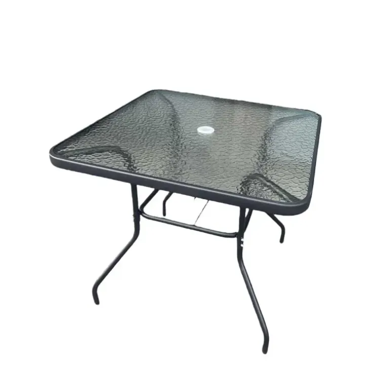Ensemble Apéro 5 Pièces - Table + 4 Chaises Pliables en Acier et Textilène