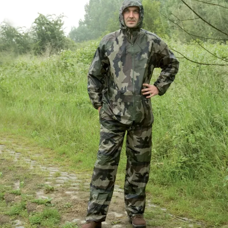 Ensemble de pluie imperméable polyester camo CE M à 3XL