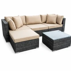Ensemble Modulo - Canapé d'angle extérieur modulable avec table basse