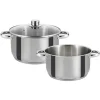 Faitout Marmite Couvercle Ø24cm Acier Inox Tous Feux
