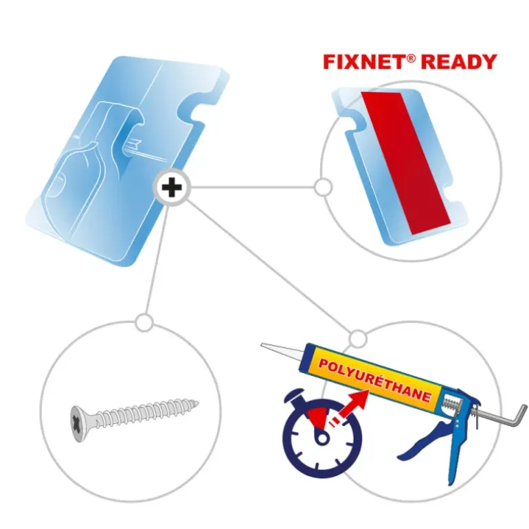 Fixation de protection filet FIXNET 30 x 35 mm