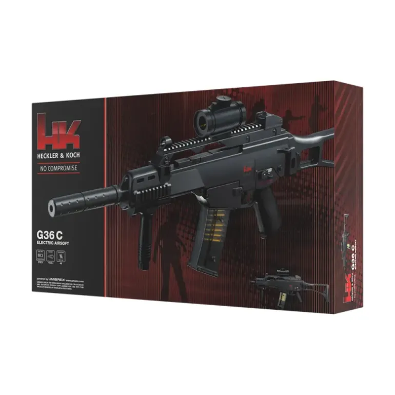 Fusil électrique G36 C BBS 40 coups 6mm auto 0.5J + silencieux