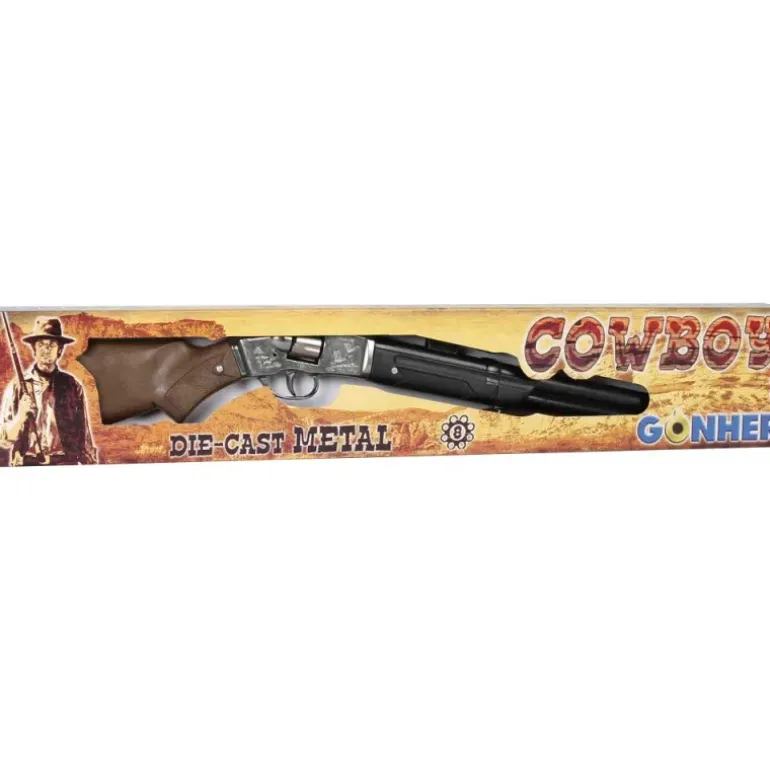 Fusil Rifle cowboy 8 coups métal crosse bois enfant 60cm