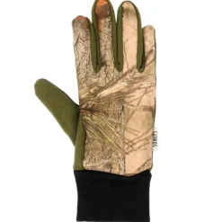 Gants anti-glisse déperlant polyester camo forest kaki 8 et 9