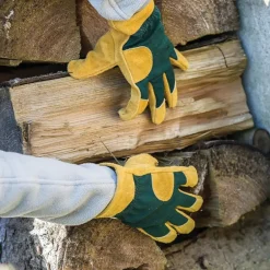 Gants de travail cuir Black Fox - Taille 8 - Protection et dextérité pour la manutention du bois