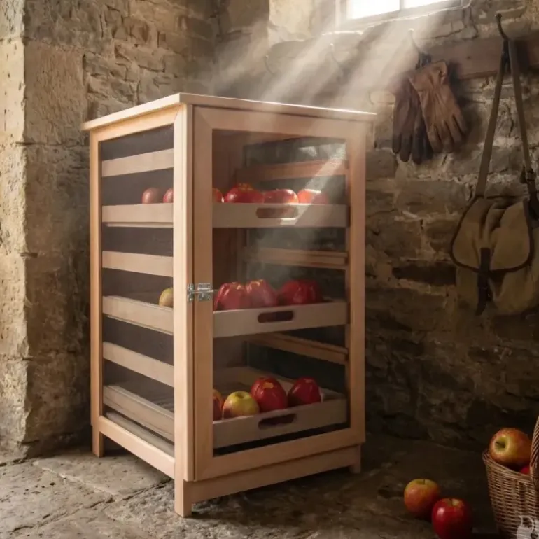 Garde manger en bois pour fruits et légumes largeur 50 cm