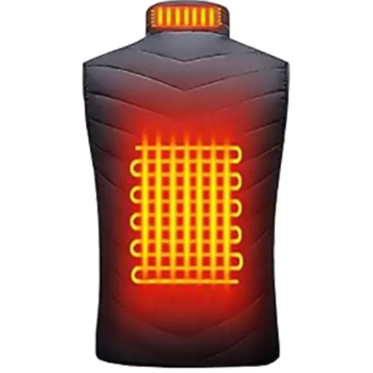 Gilet chauffant 3 niveaux polyester noir M à 2XL 75x46x4cm