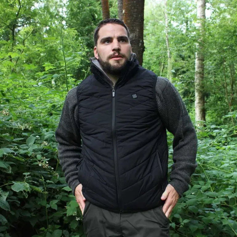 Gilet chauffant 3 niveaux polyester noir M à 2XL 75x46x4cm